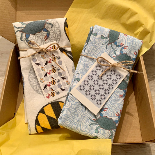 Gift Pack #5 - Maryland Tea Towel + Blue Crab Tea Towel