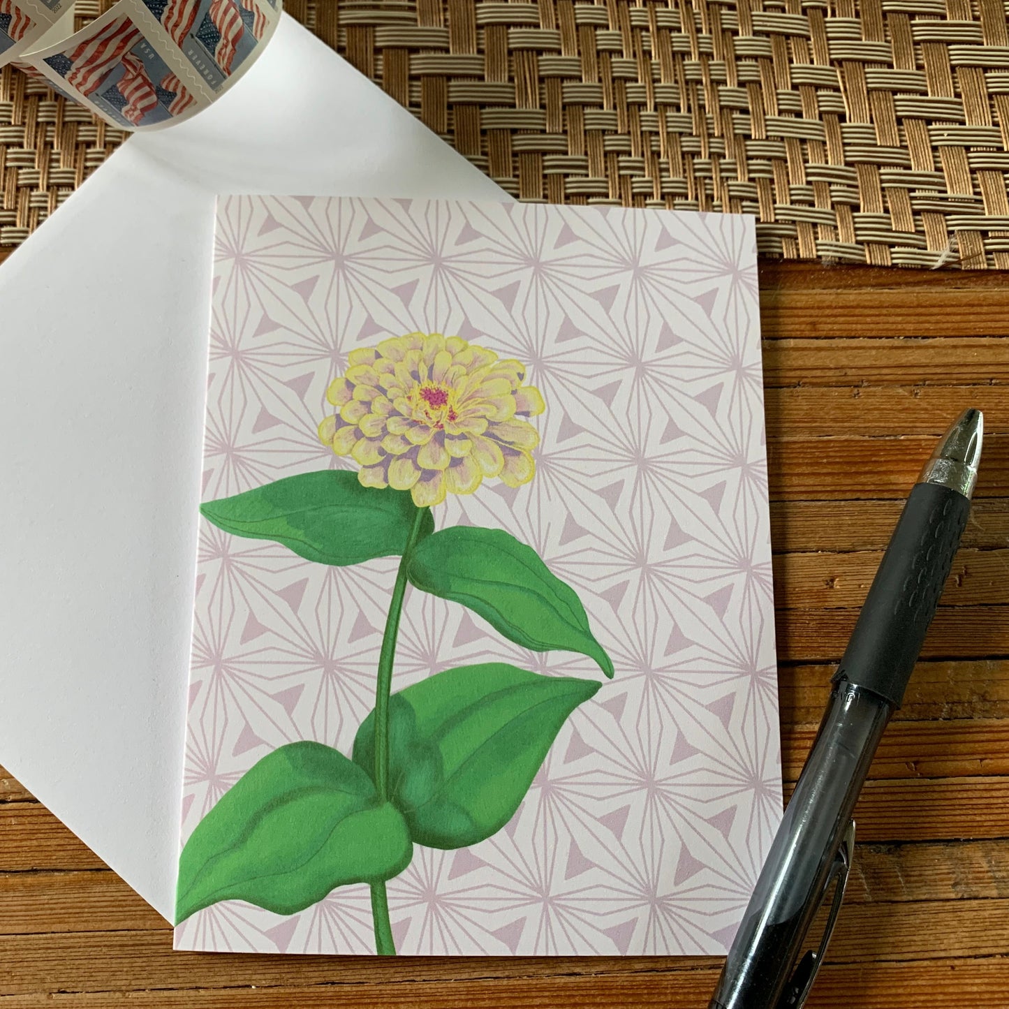 Zinnia Blank Note Card