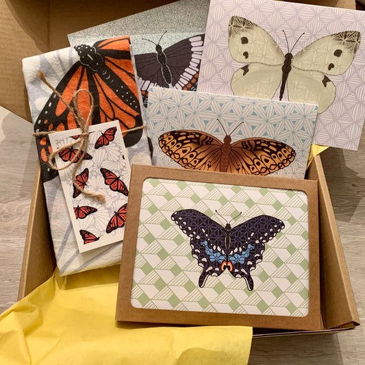 Gift Pack #4 - Monarch Tea Towel + Butterfly Note Cards
