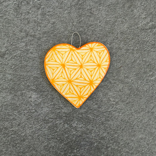 Yellow Heart Ceramic Ornament