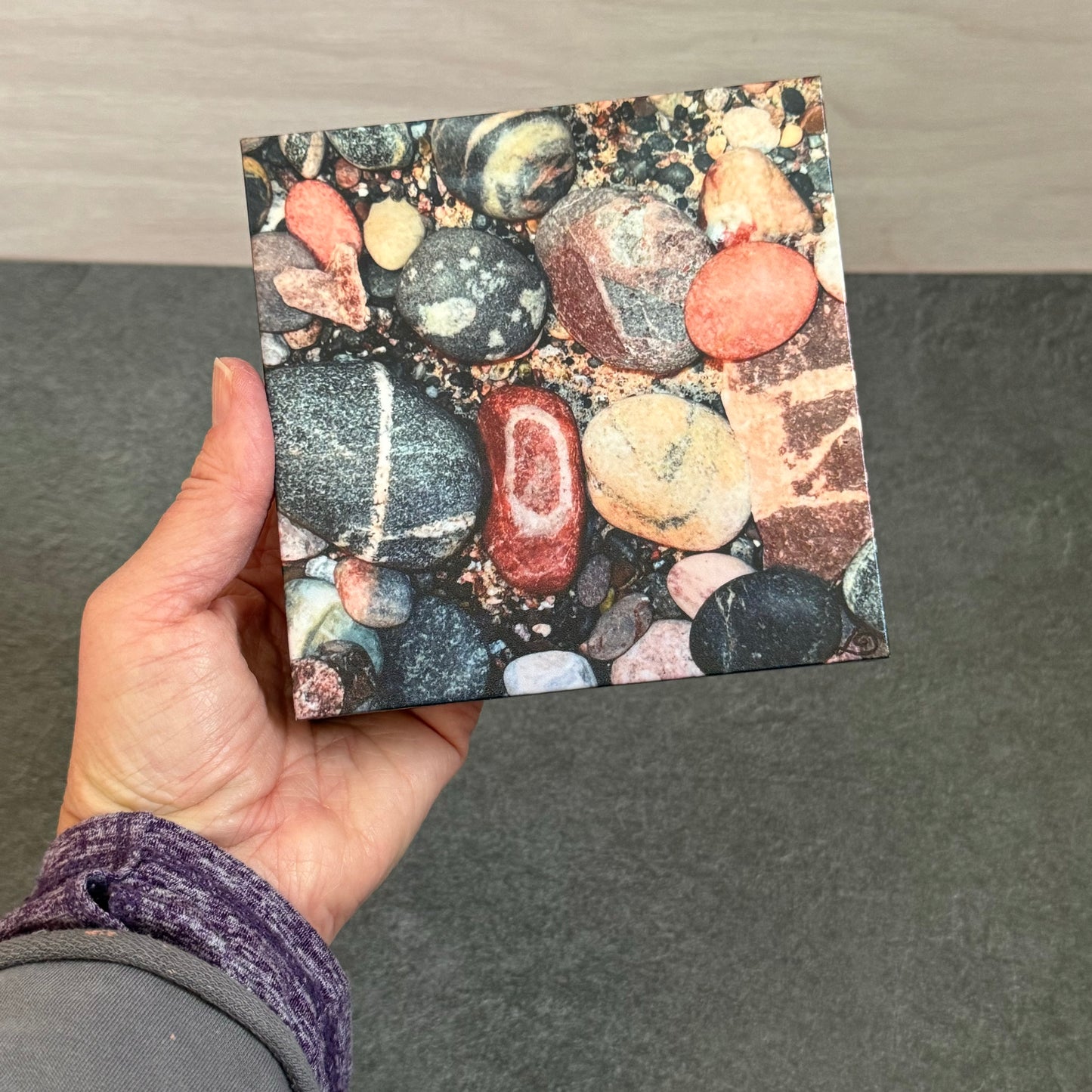 LOVE Rocks Wood Photo Block #1