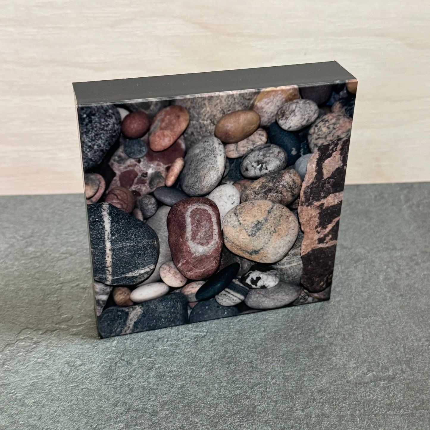 LOVE Rocks Wood Photo Block #3