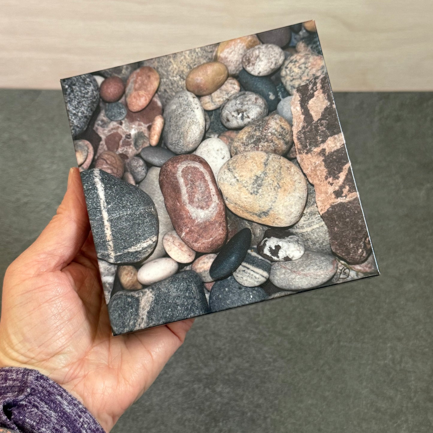 LOVE Rocks Wood Photo Block #3