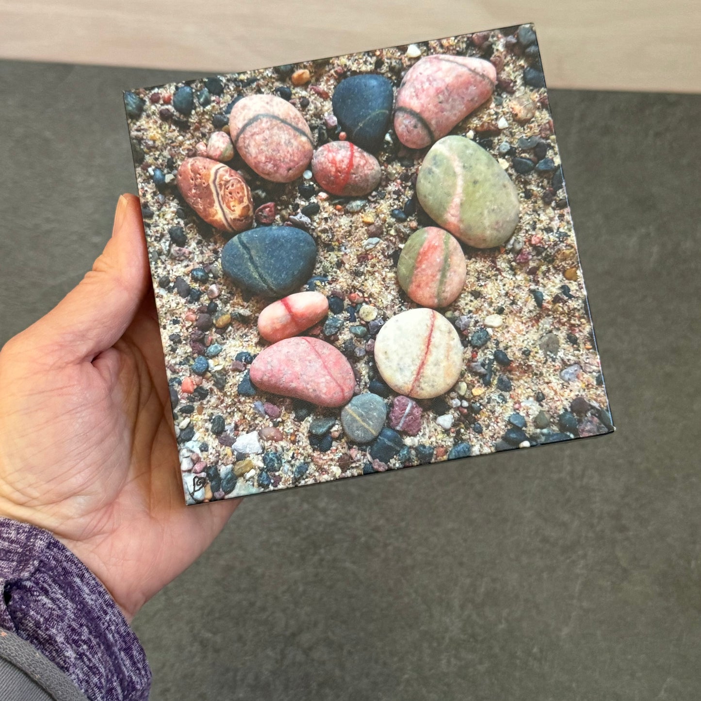 LOVE Rocks Wood Photo Block #8