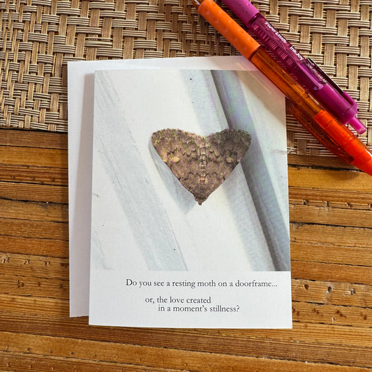 Moth Heart Poetry Blank Note Card