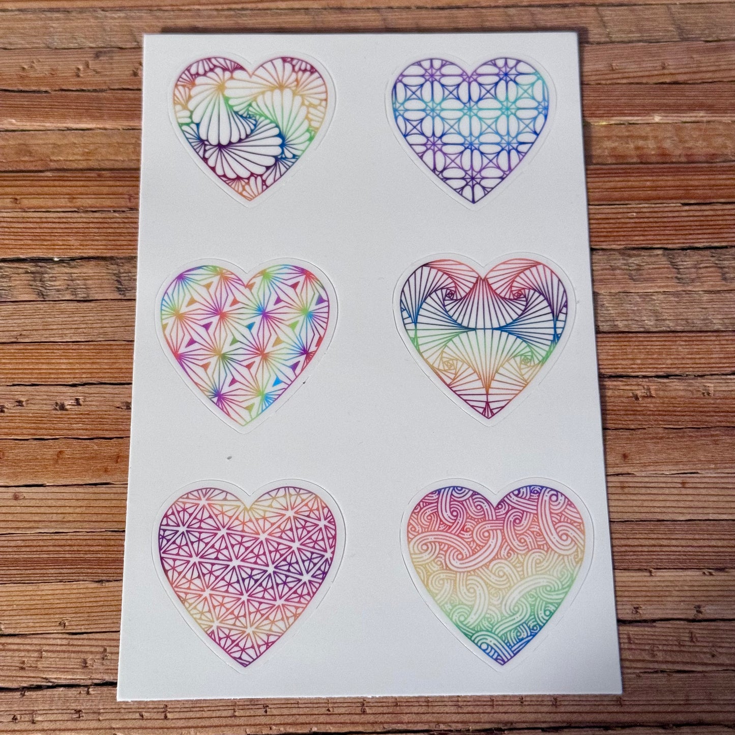Rainbow Tangled Hearts Sticker Sheet