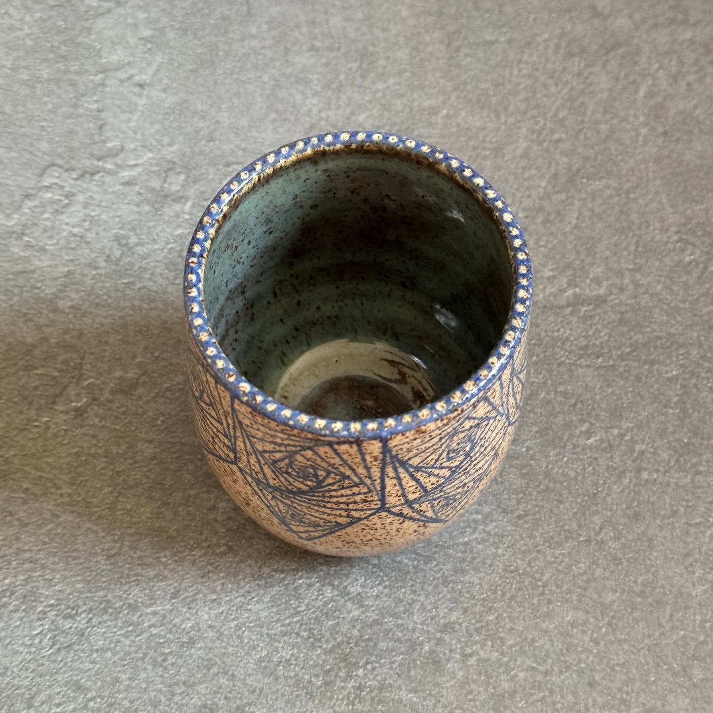 Tangled Cup with Blue Glaze
