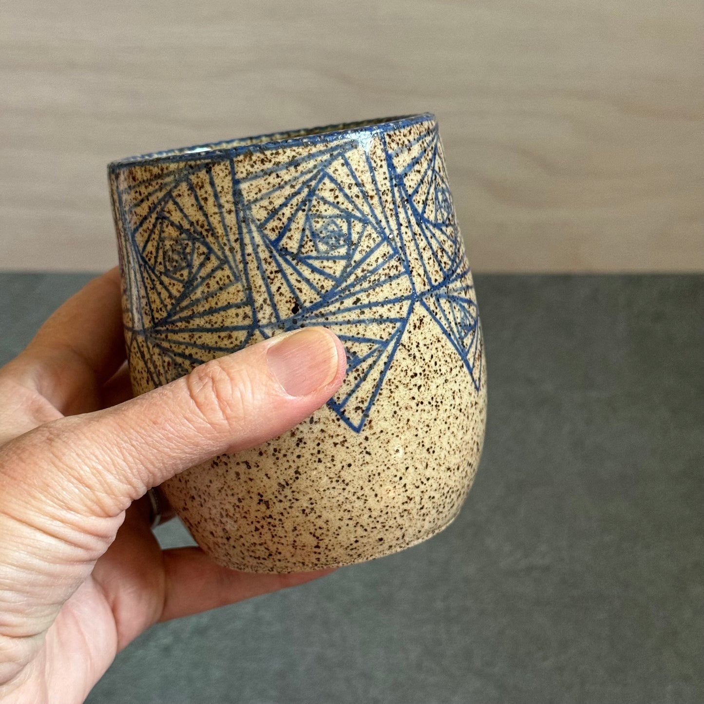 Tangled Cup with Blue Glaze