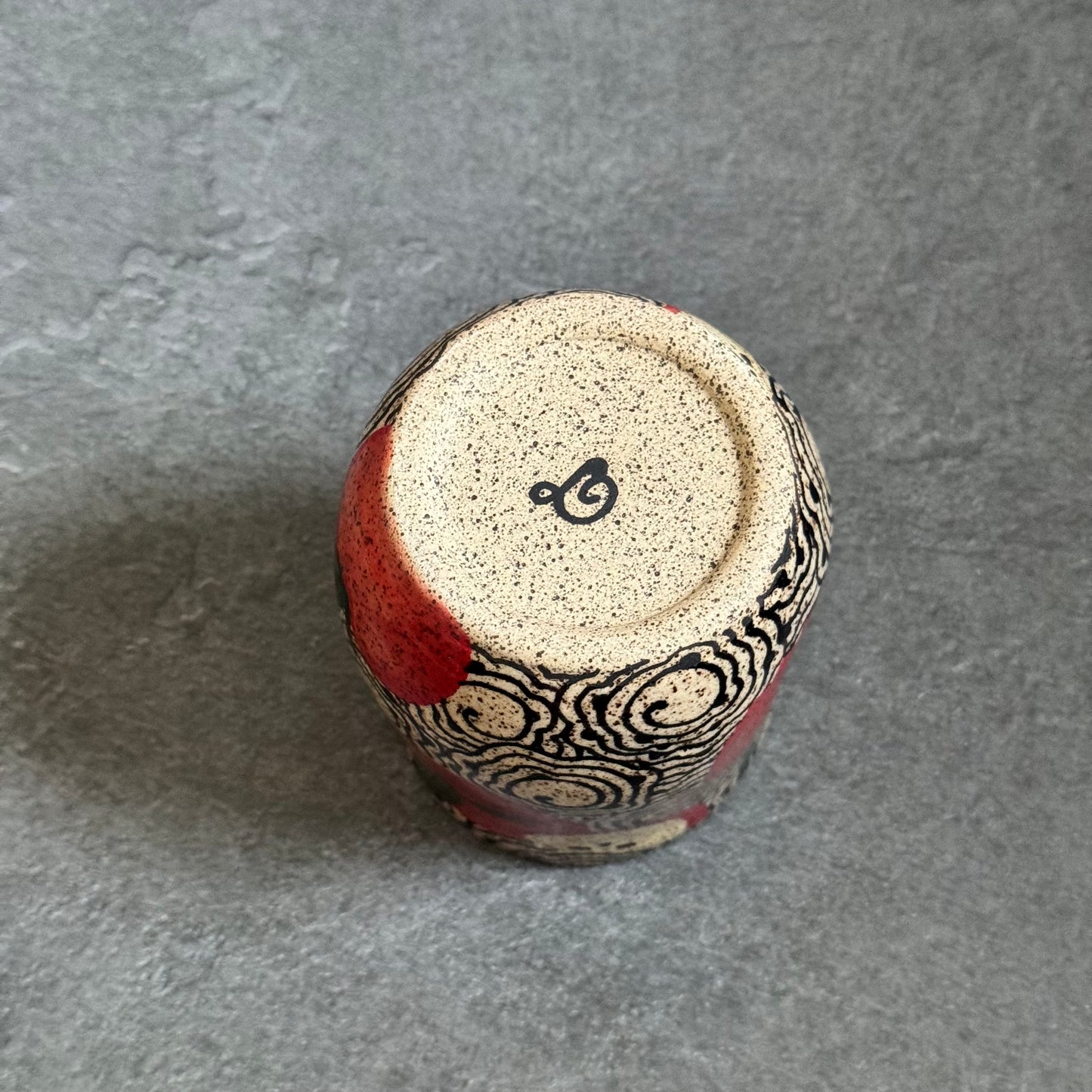 Apple Cup with Geometric Tangle