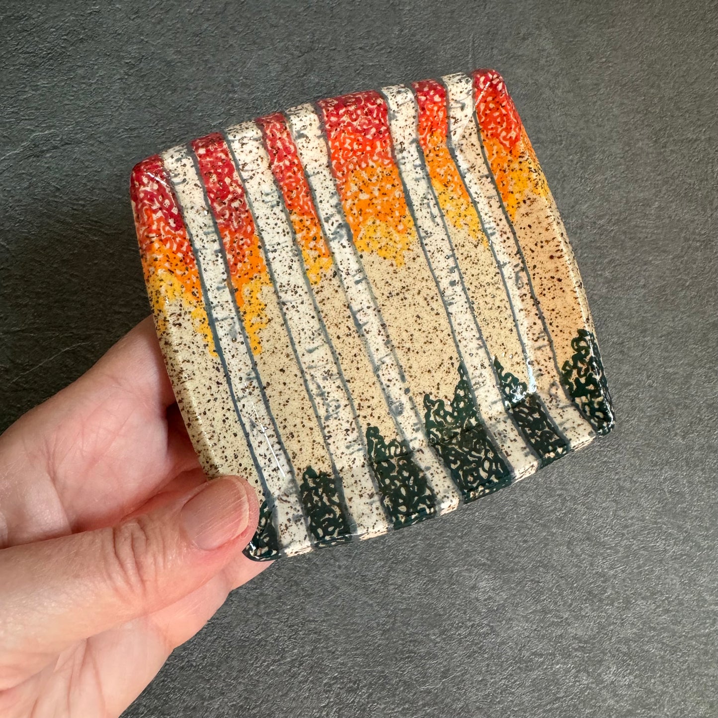 Fall Birch Tree Tray