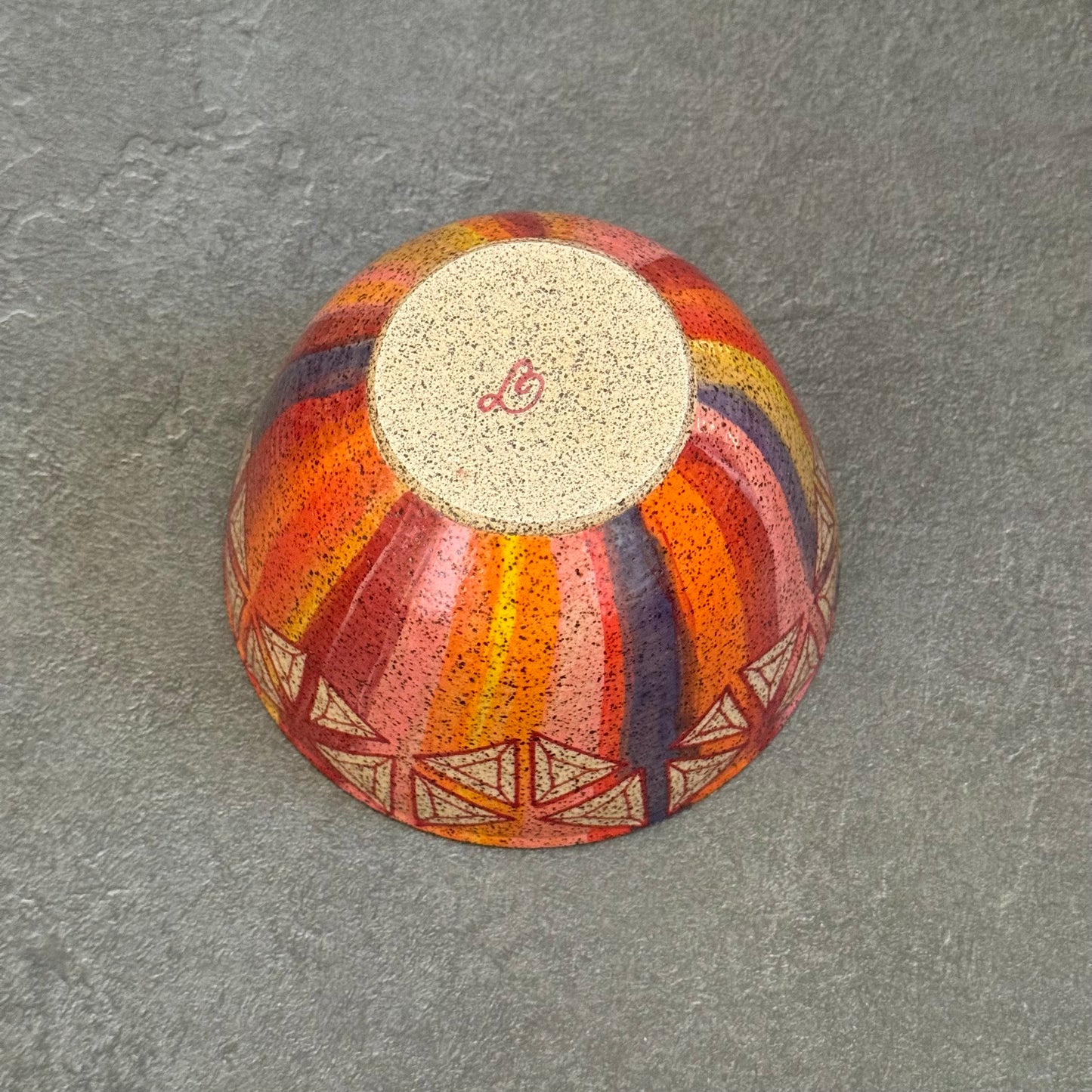 Dancing Rainbow Triangles Bowl - 5.75 inches x 3.5 inches