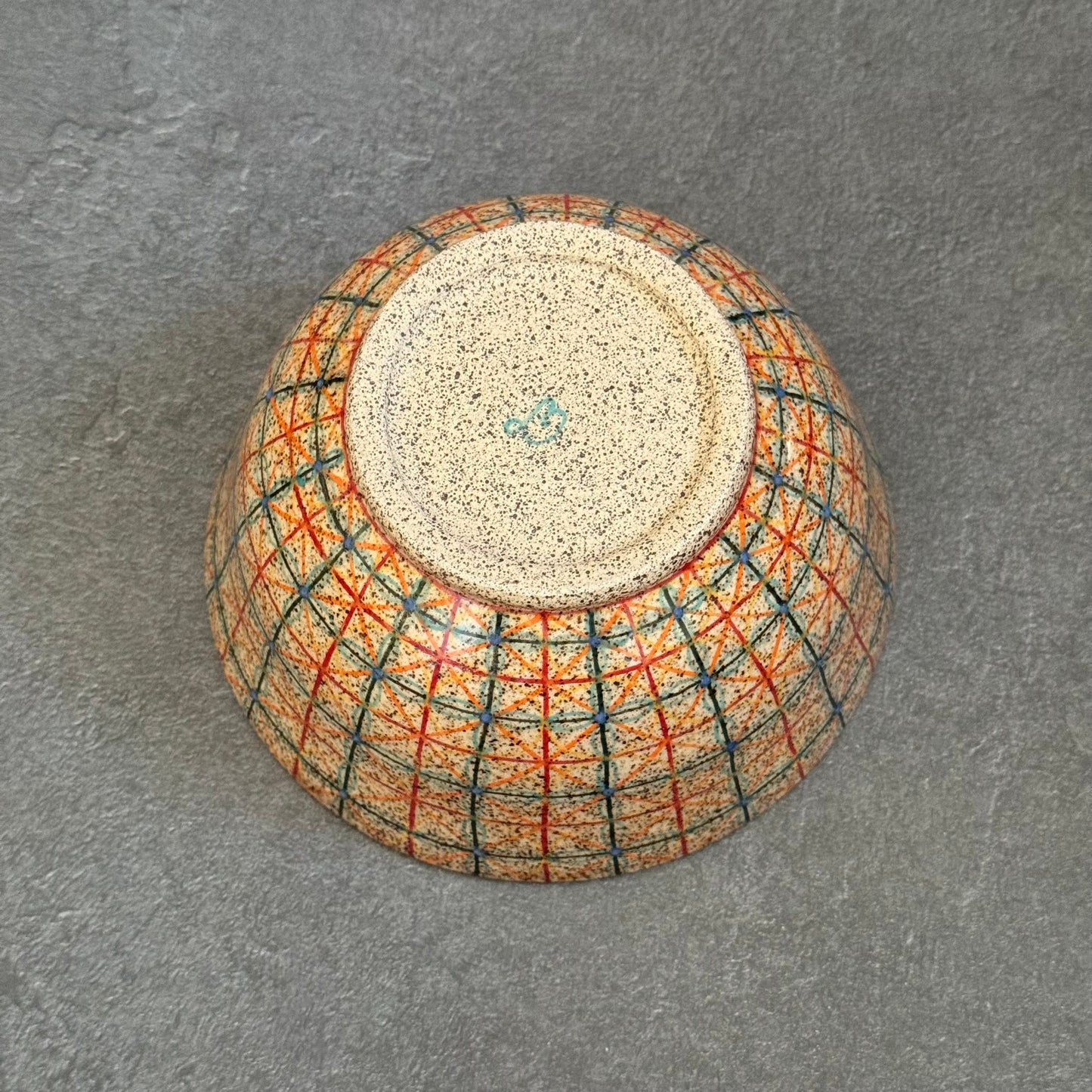 Multi-Colored Linear Tangles Inside and Out Bowl - 6.25 inches x 3.25 inches