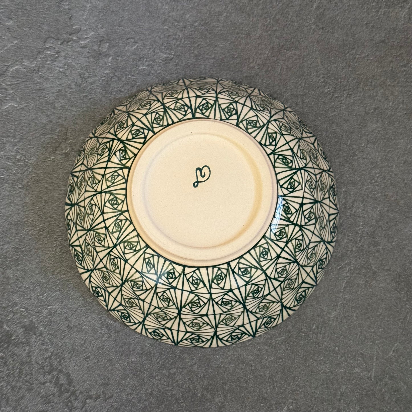 Green Twirling Squares Tangled Bowl - 7.5 inches x 3 inches