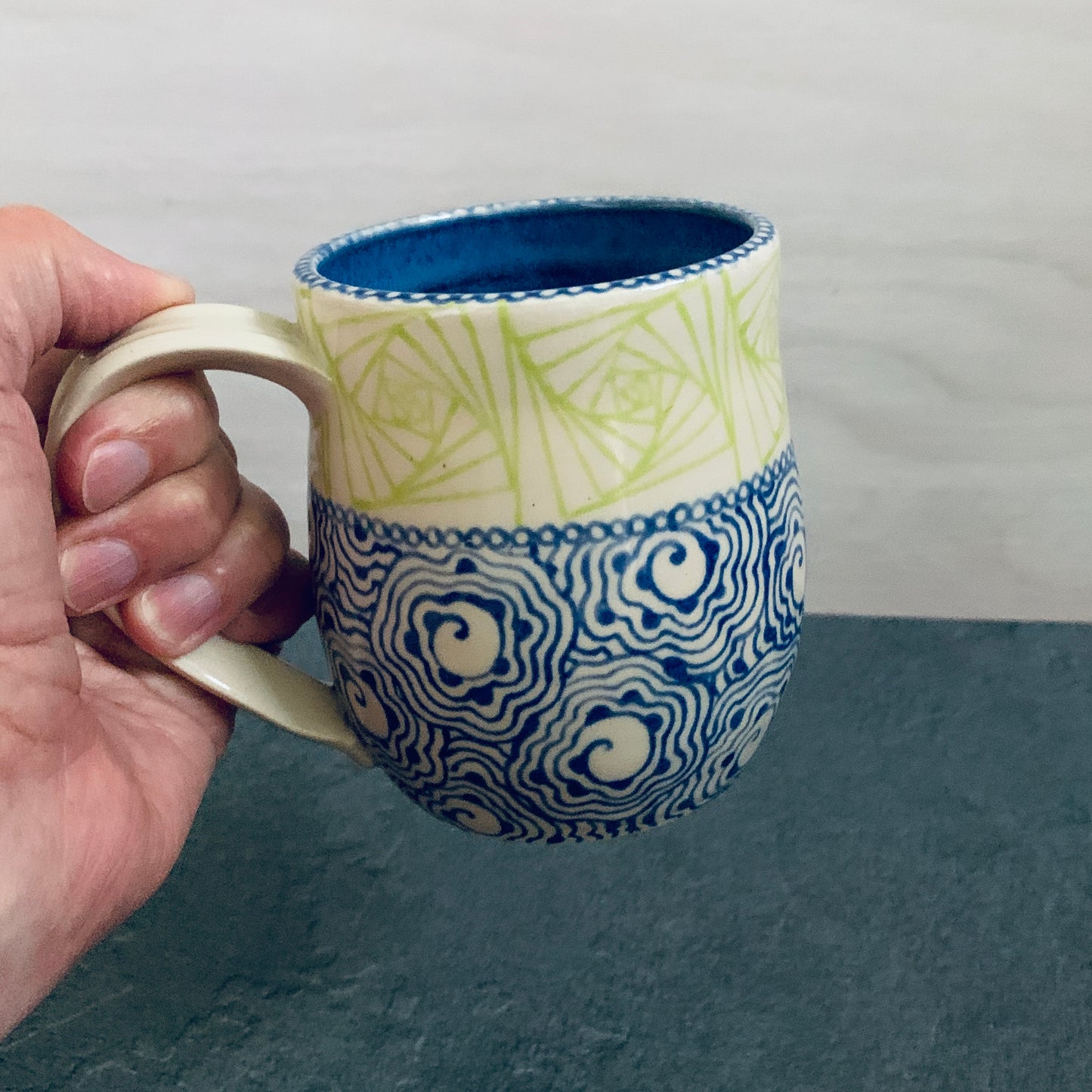 Blue & Green Tangled Mug
