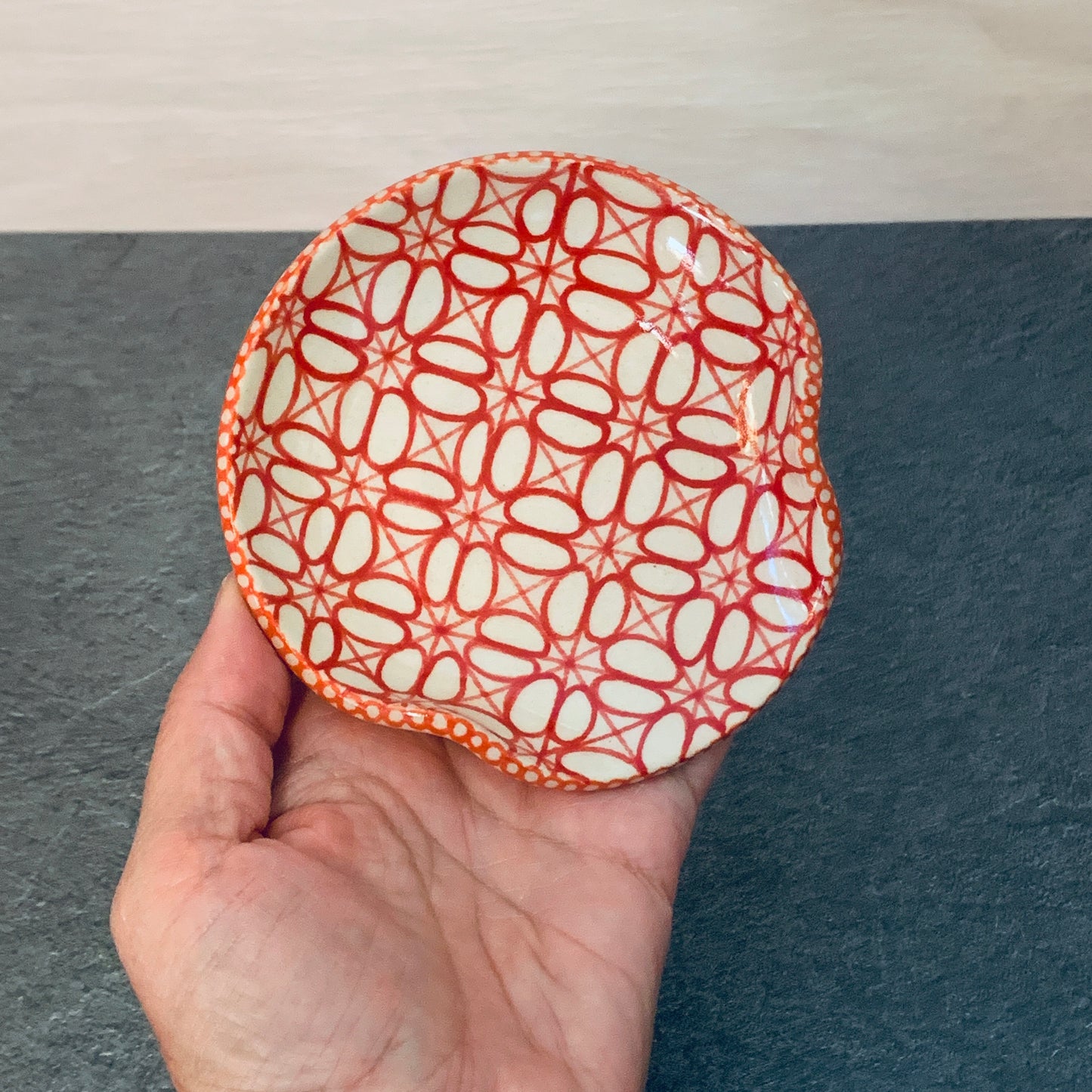 Geometric Red Spoon Rest