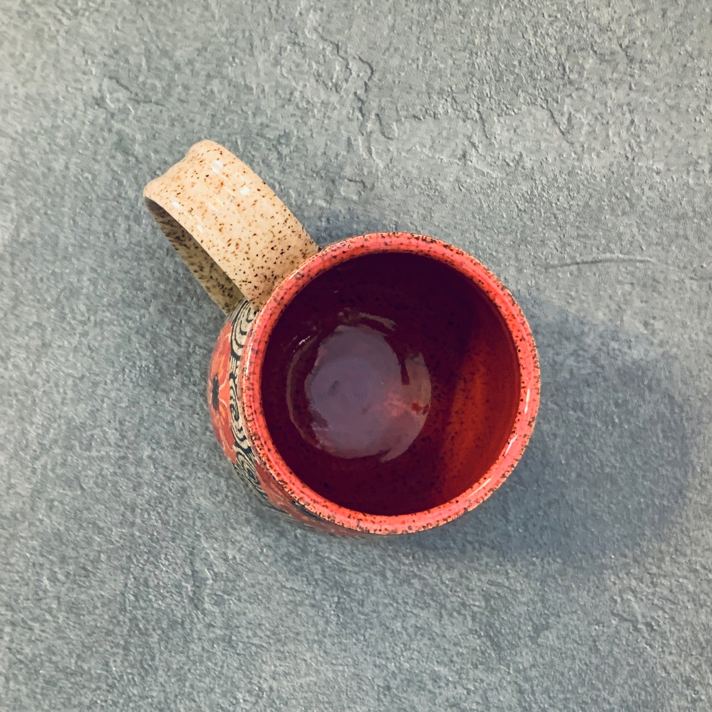 Banded Red Poppy Mug