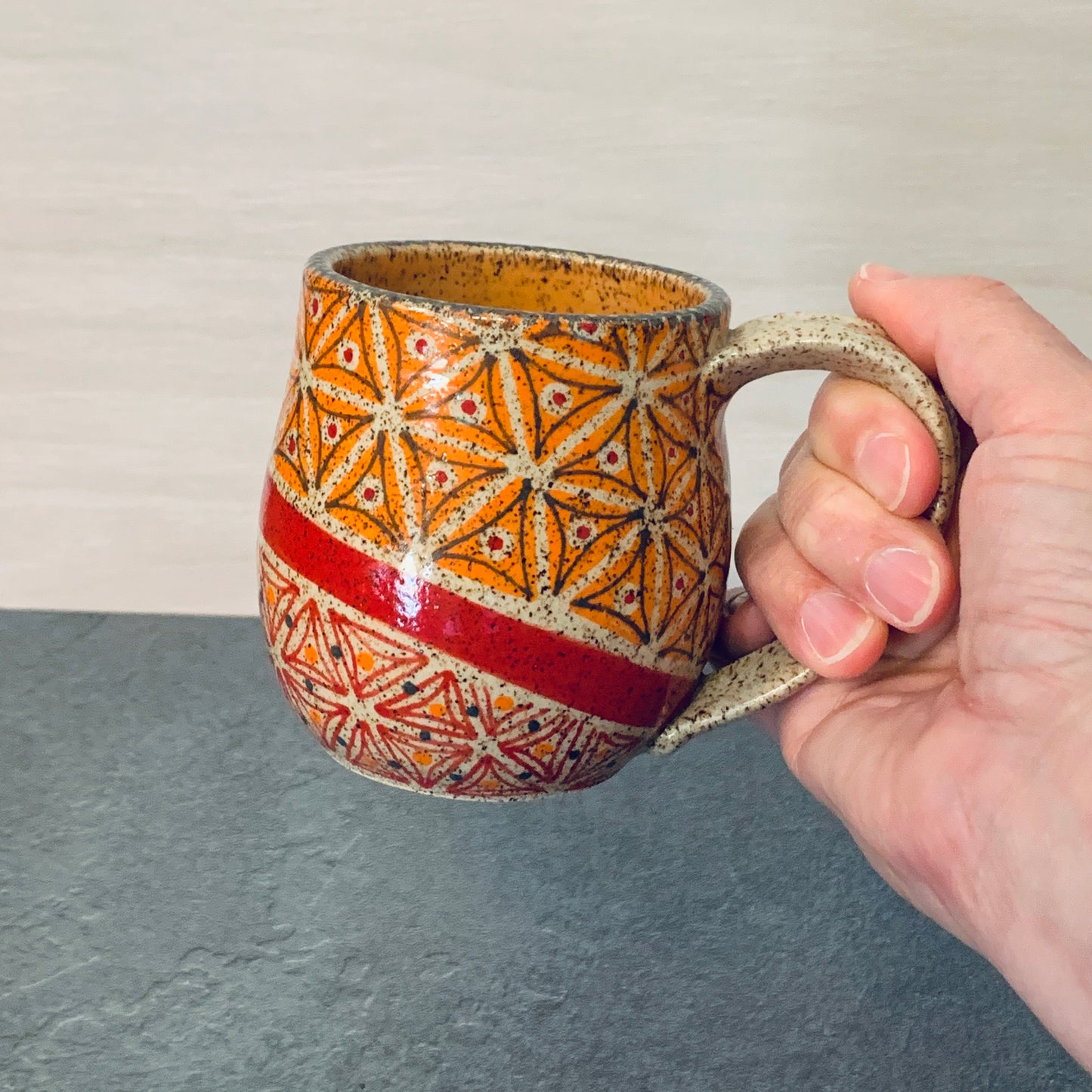 Orange and Red Tangled Mug