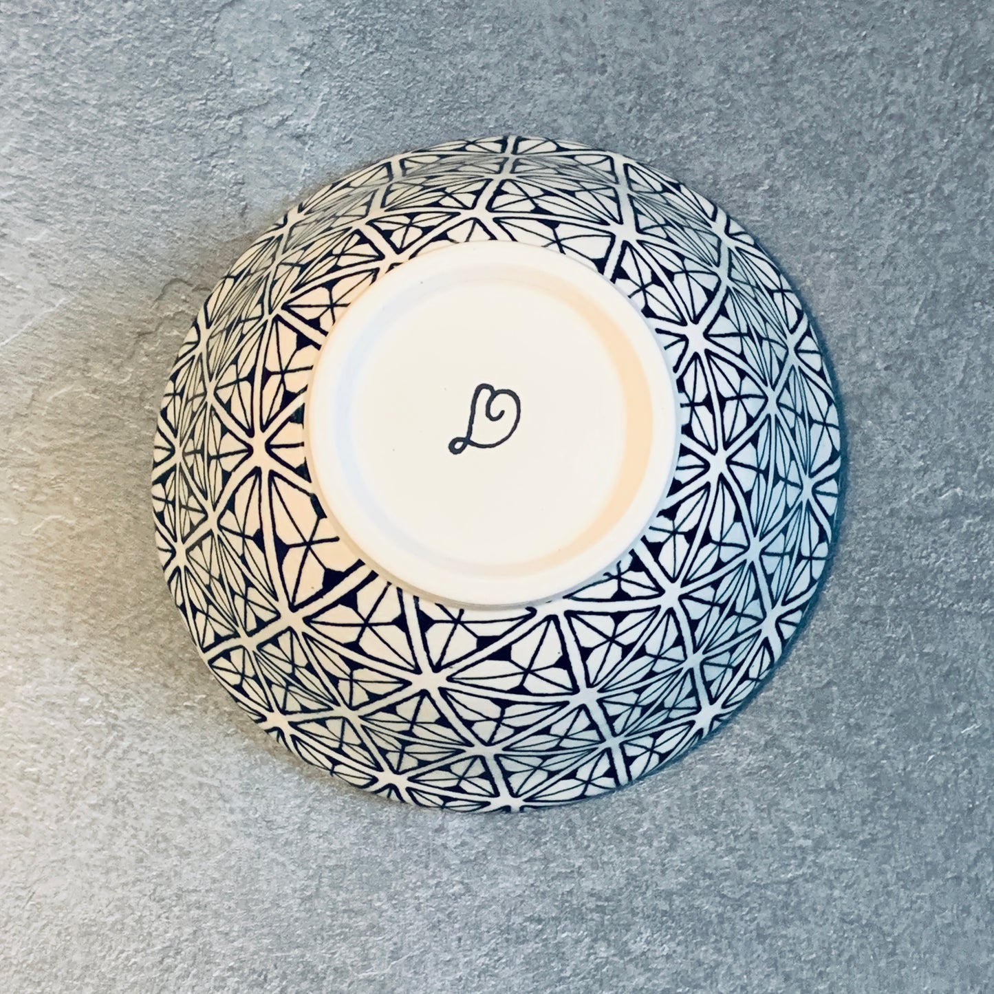 Multi Triangle Tangled Blue Bowl - 5.75 inches x 3 inches - 18oz