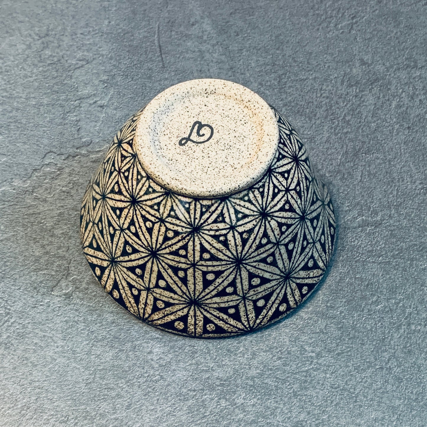 Dots and Triangles Olive Green Bowl