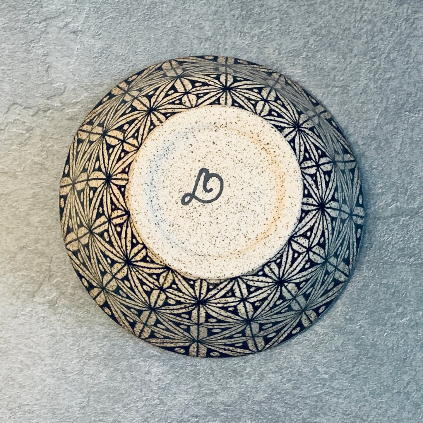 Dots and Triangles Olive Green Bowl