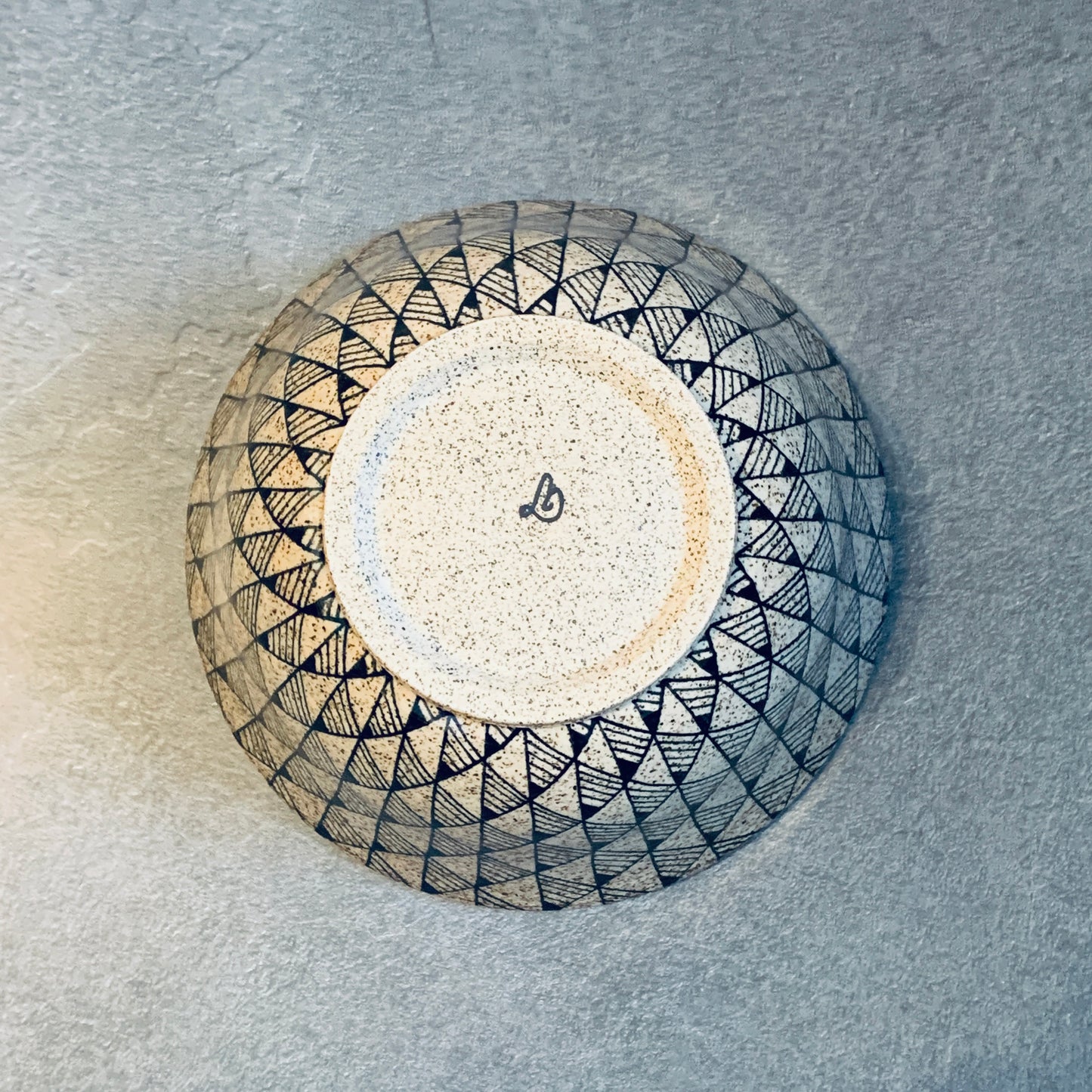 Tangled Triangles Olive Green Bowl - 6.25 inches x 3.75 inches - 30oz