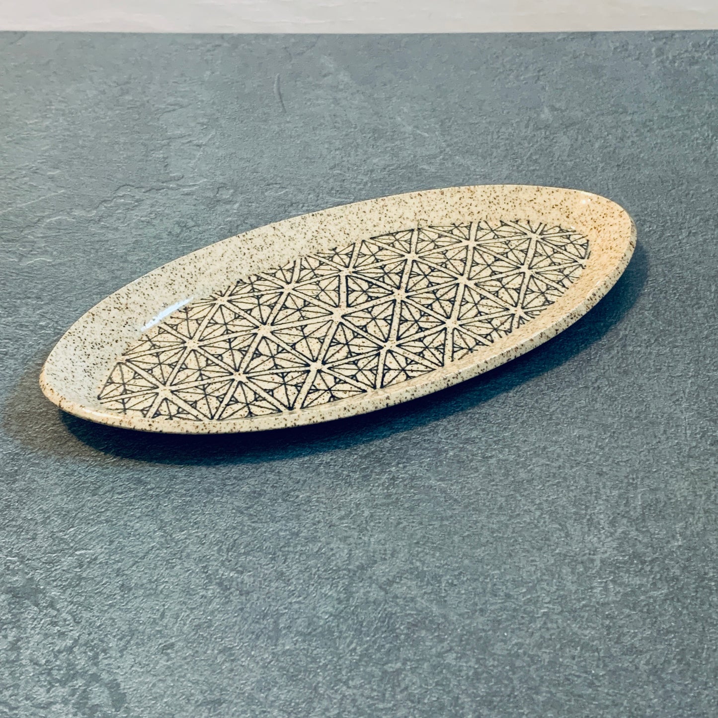 Black and Tan Geometric Tray