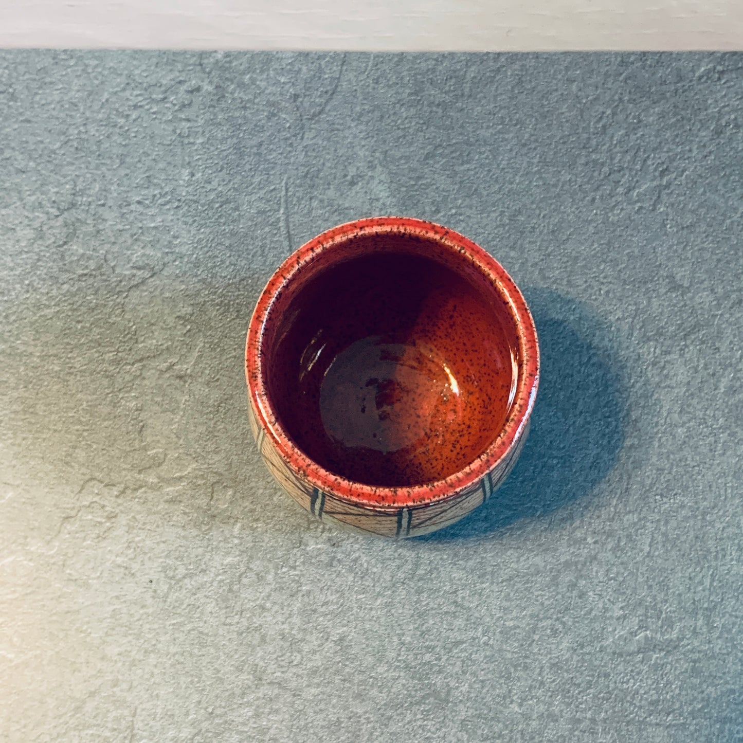 Banded Red Rainbow Scalloped Cup