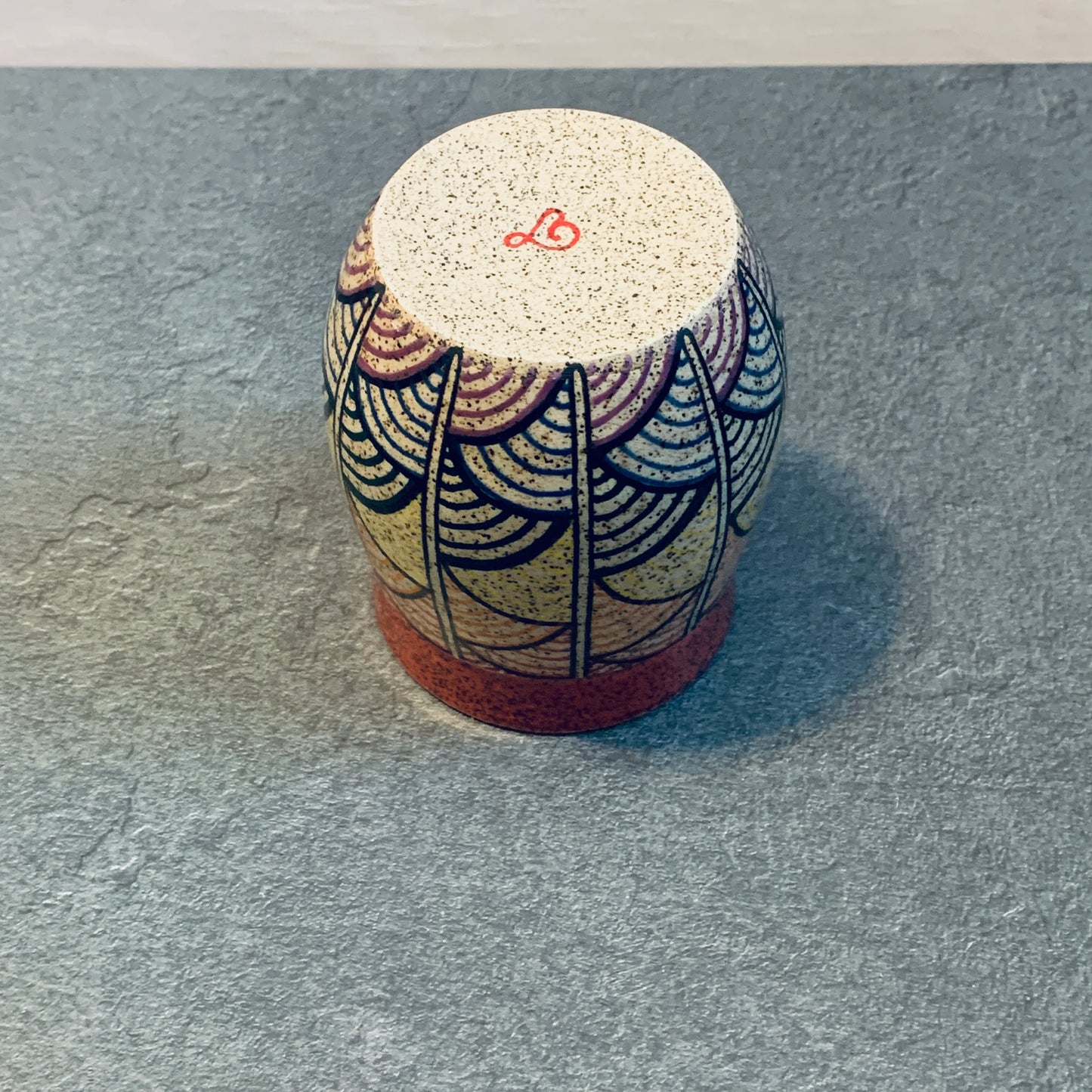 Banded Red Rainbow Scalloped Cup