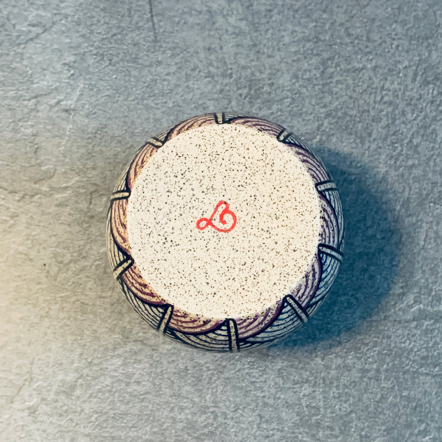Banded Red Rainbow Scalloped Cup