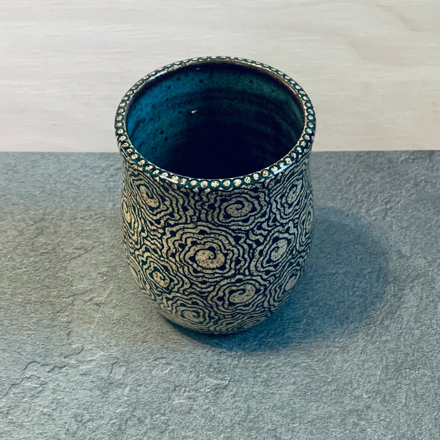 Spirals Tangled Dusty Blue Cup