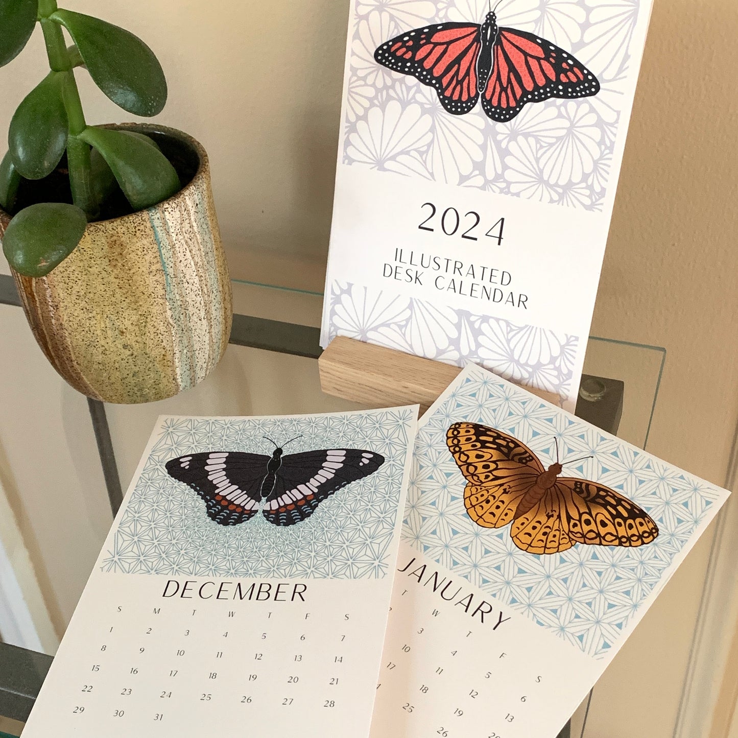 Butterflies 2024 Illustrated Desk Calendar