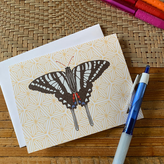 Zebra Swallowtail Blank Note Card