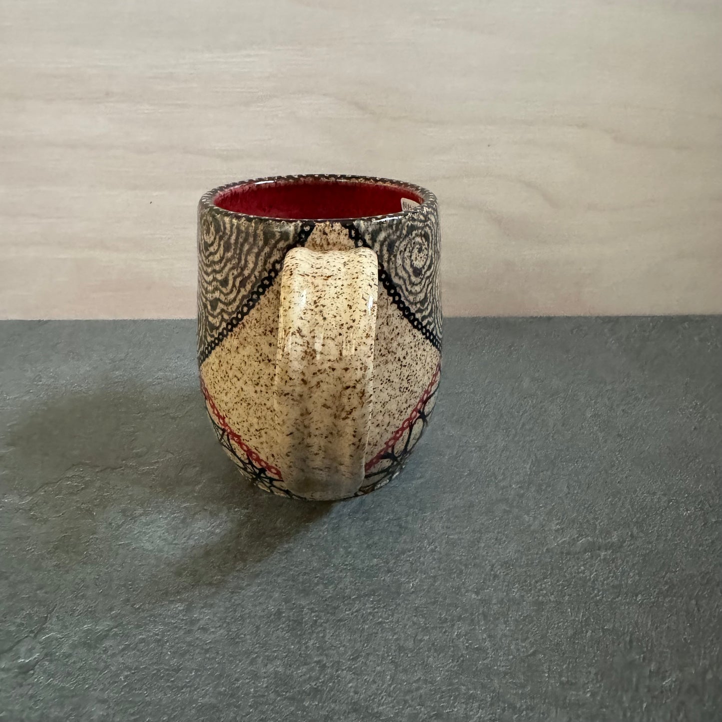 Red and Black Geometric Mug