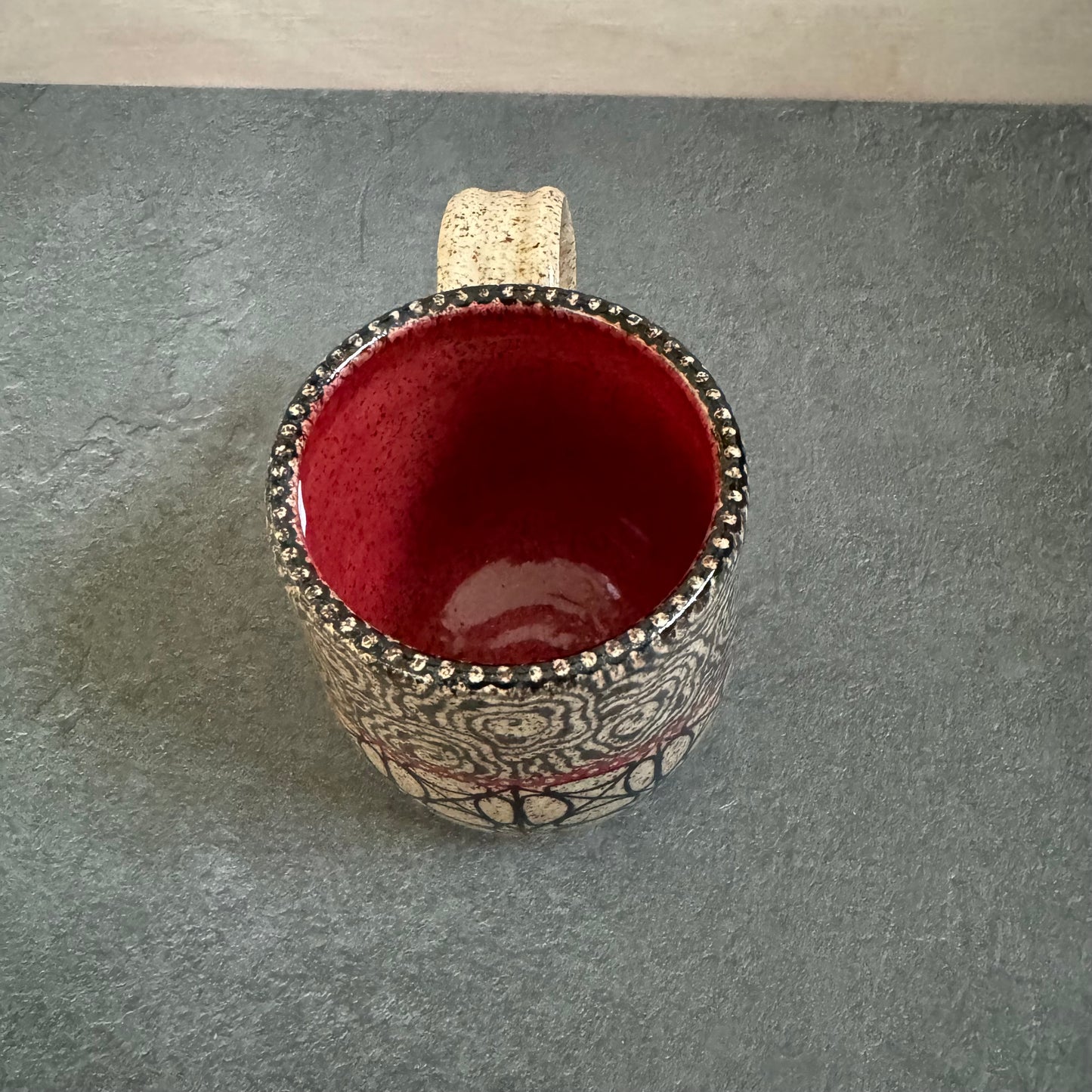Red and Black Geometric Mug