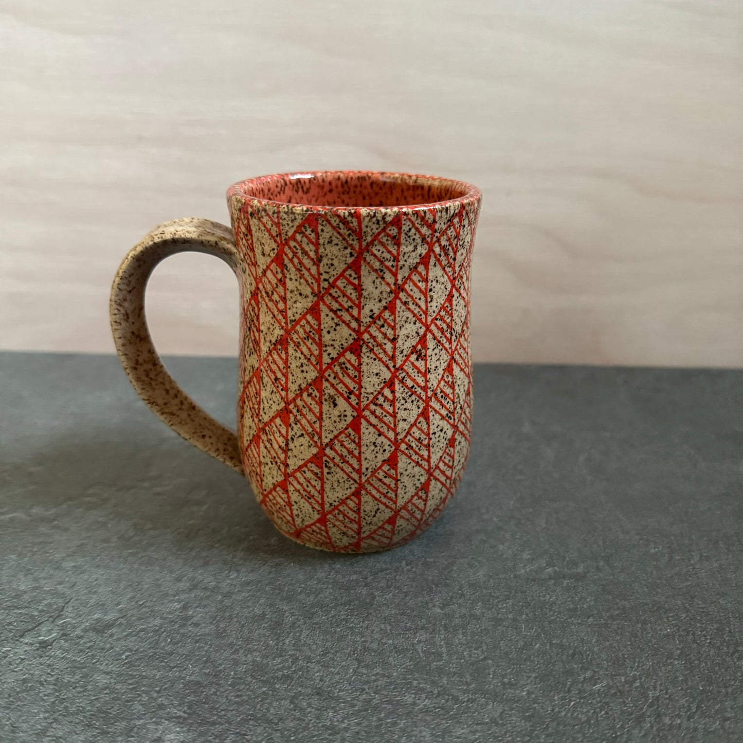Bright Orange Geometric Mug