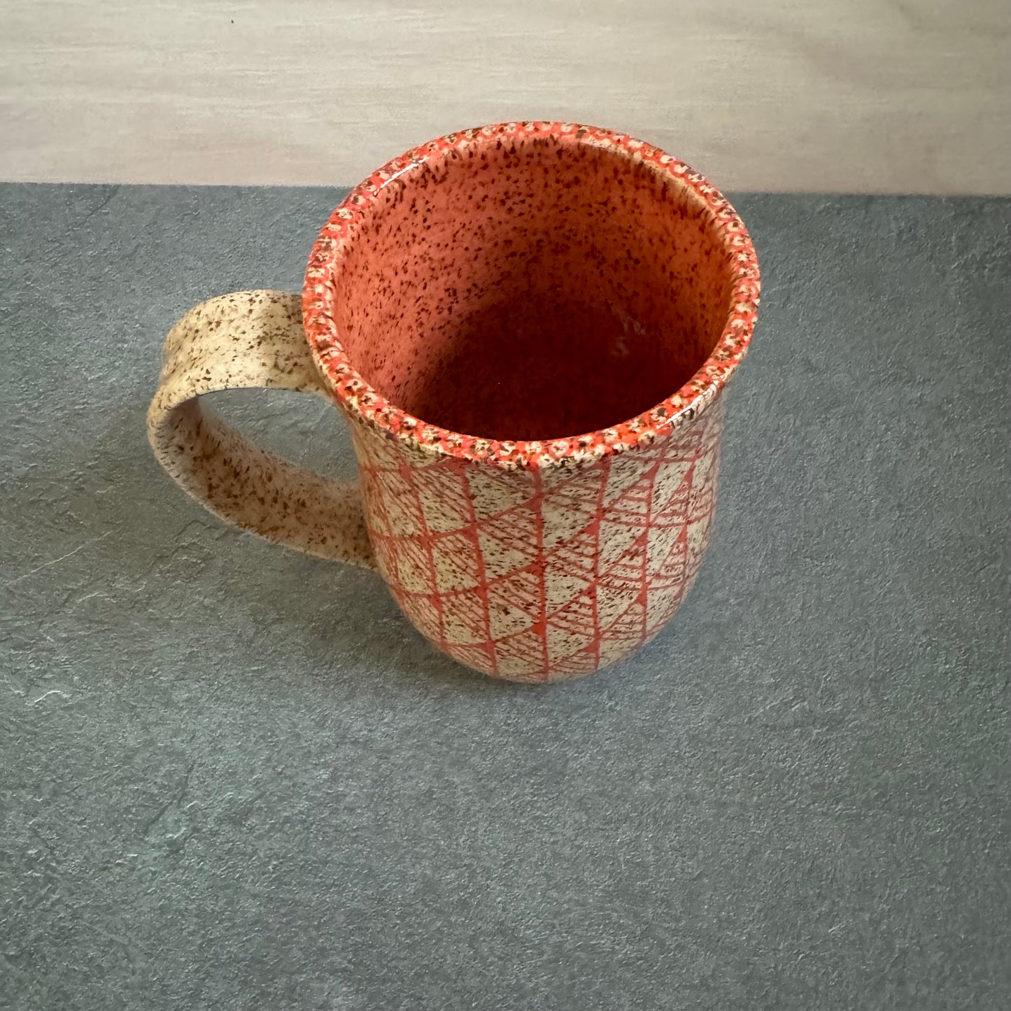Bright Orange Geometric Mug