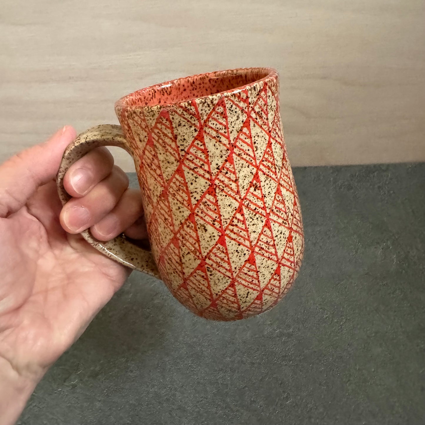 Bright Orange Geometric Mug