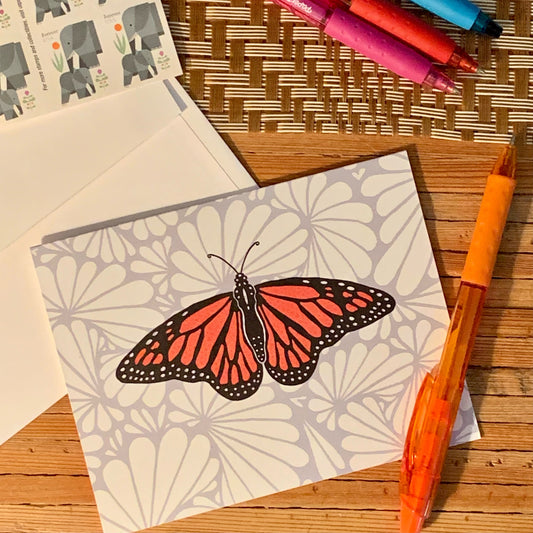 Monarch Butterfly Blank Note Card