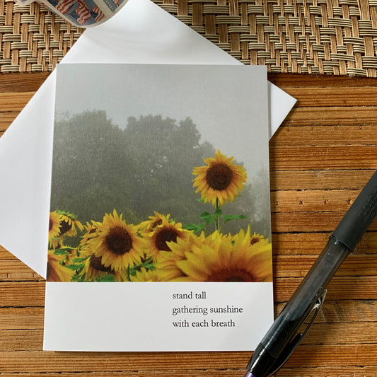 Sunflower Poetry Blank Note Card