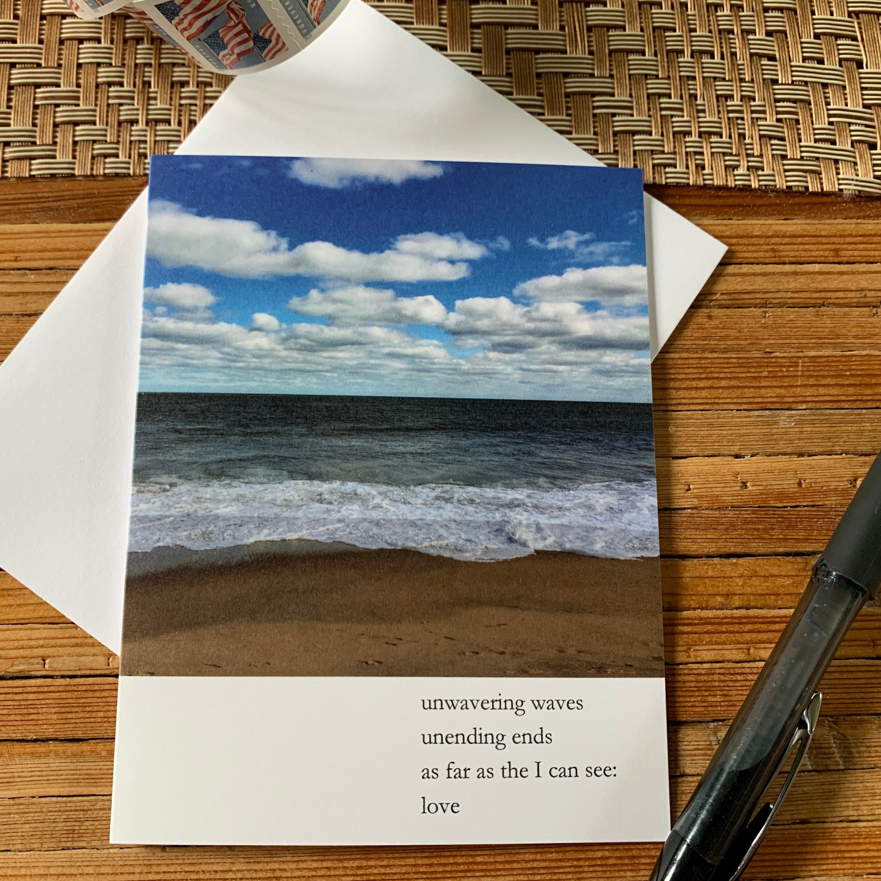 Beach Note Example Beach Poetry Blank Note Card – Turning True Studios