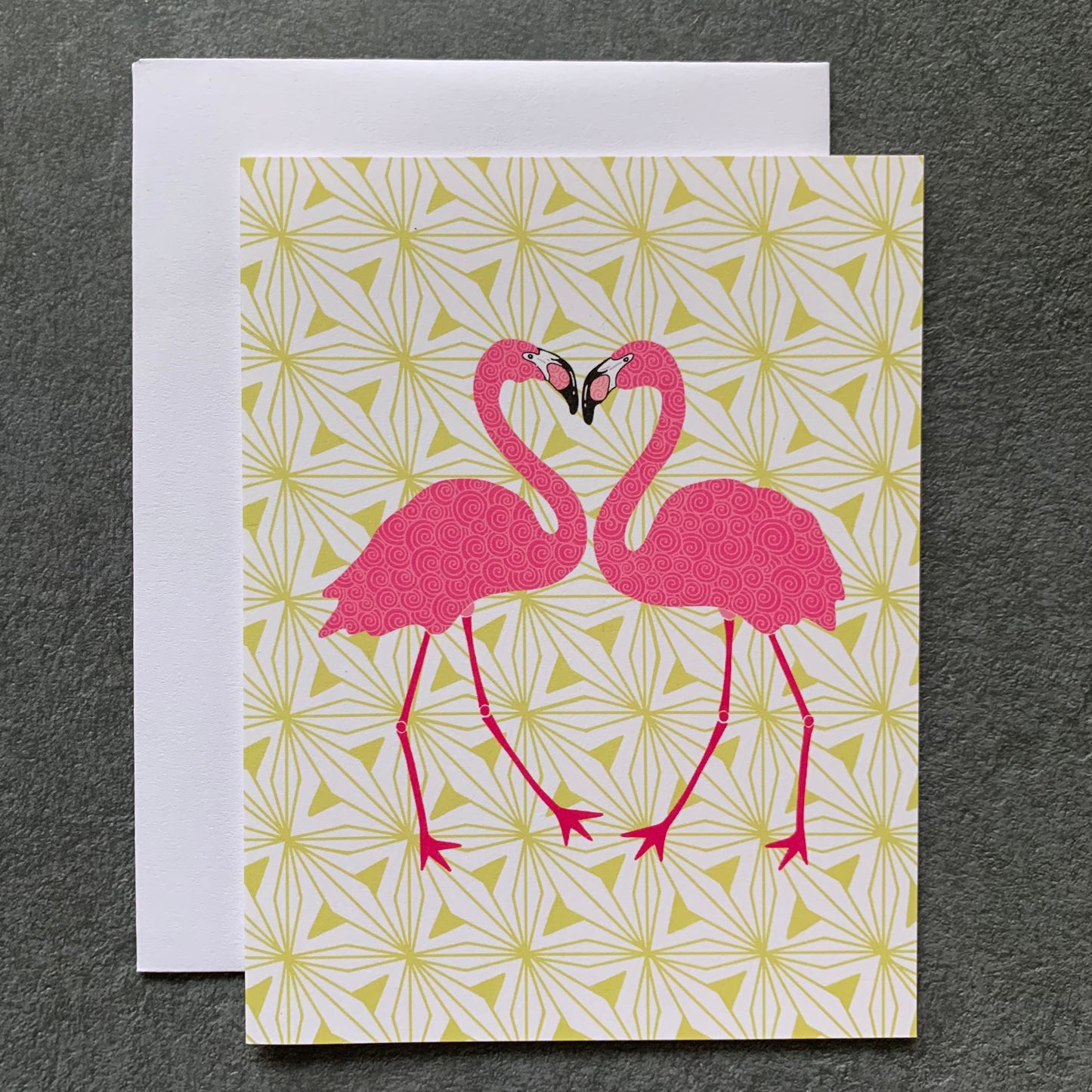 Flamingo Heart Blank Note Card