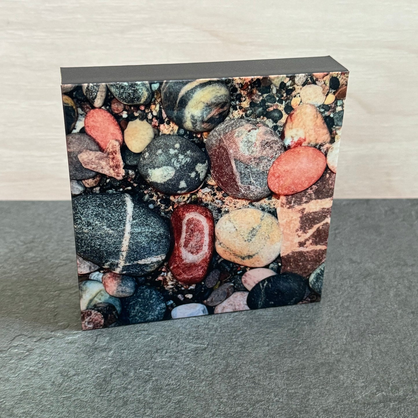 LOVE Rocks Wood Photo Block #1