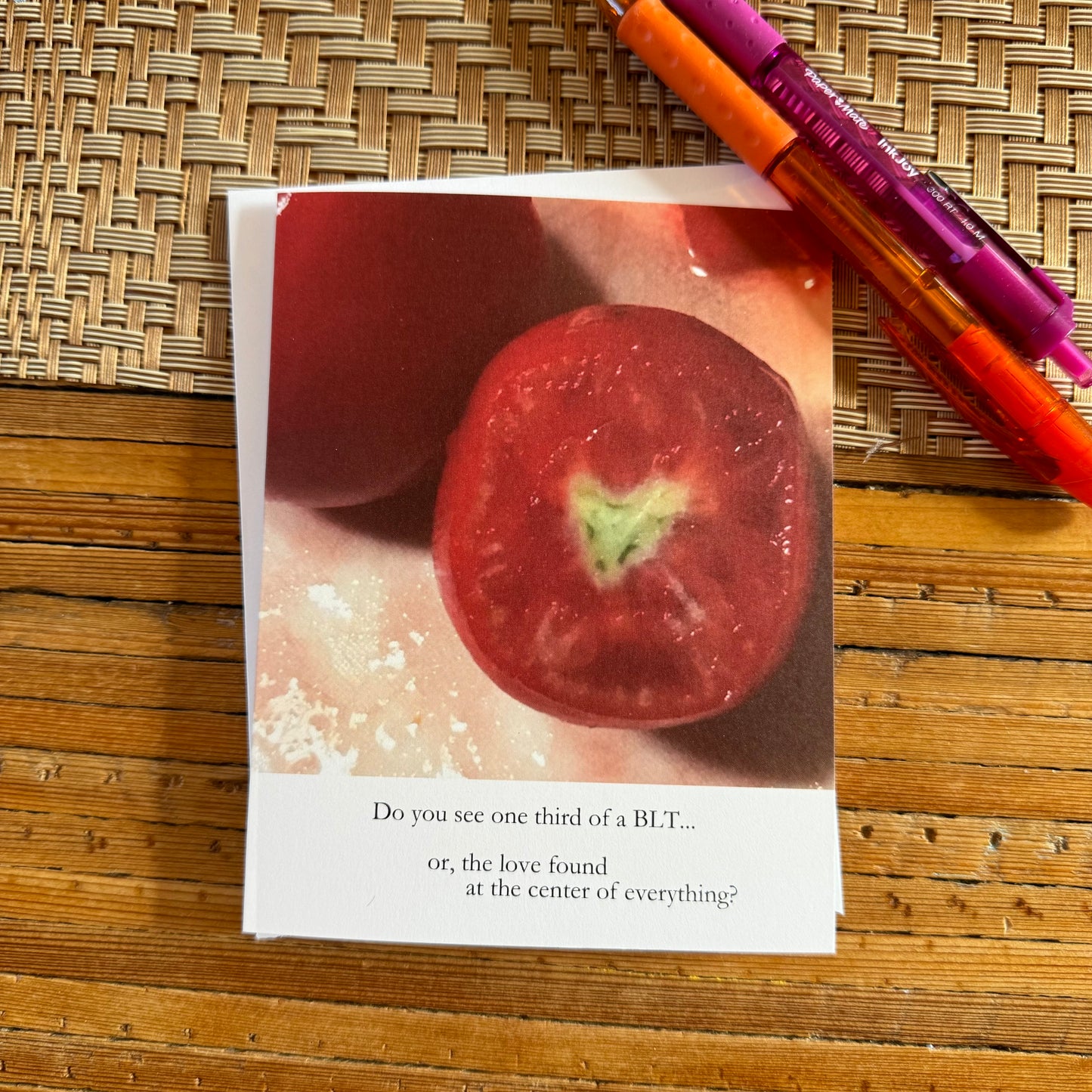 Tomato Heart Poetry Blank Note Card