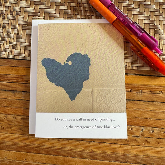 True Blue Heart Poetry Blank Note Card