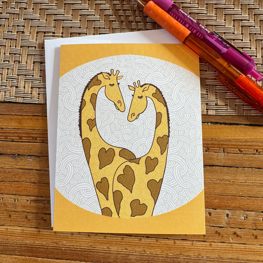 Giraffe Heart Blank Note Card