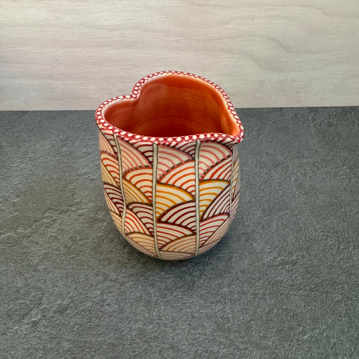 Heart Cup with Rainbow Stripes