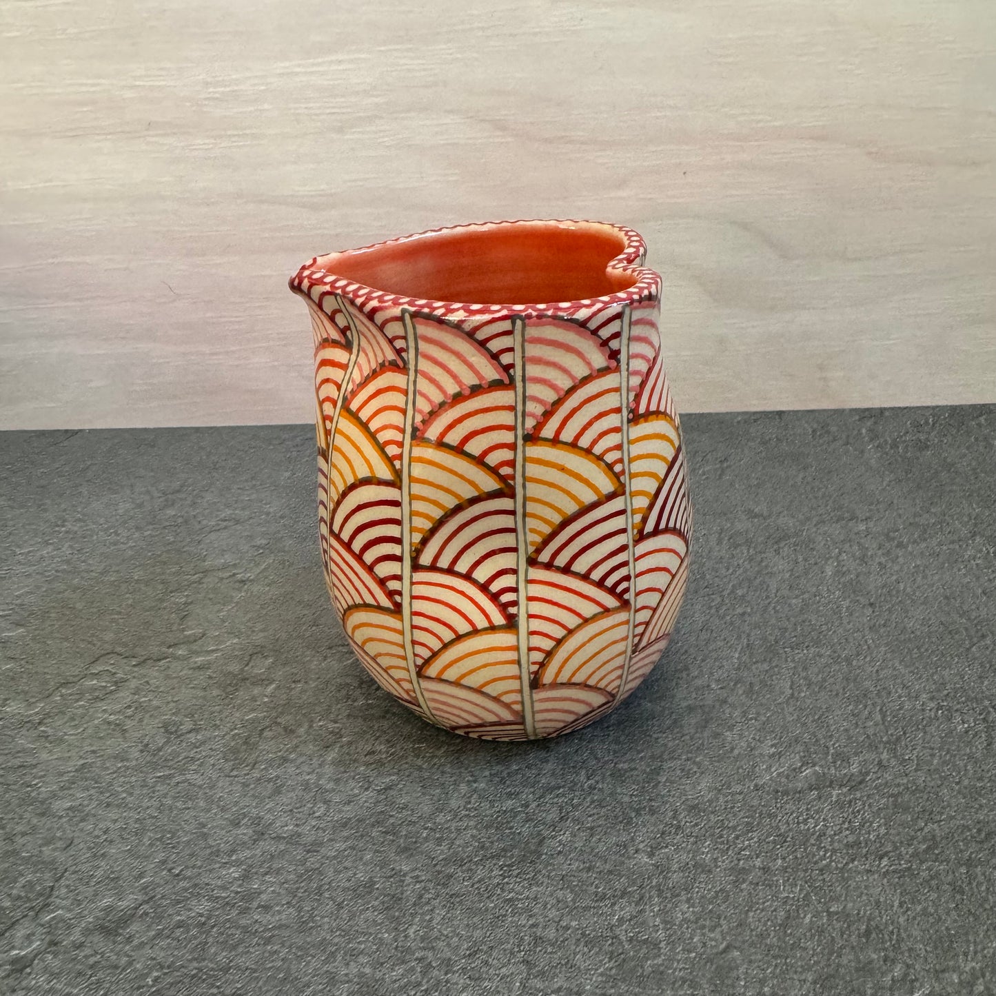 Heart Cup with Rainbow Stripes