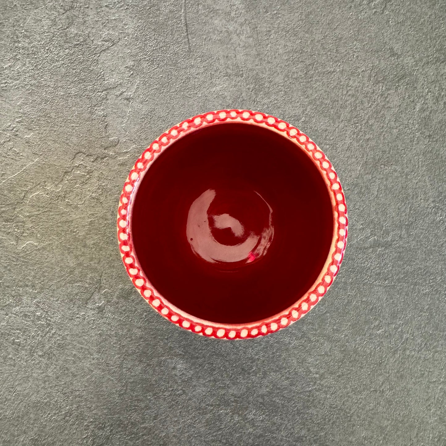 Round Cup with Red Heart design