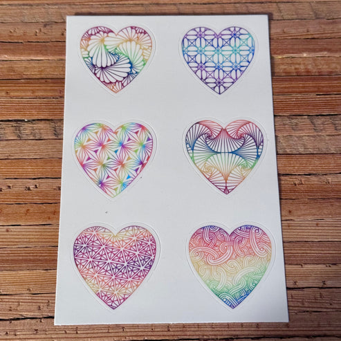 Rainbow Tangled Hearts Sticker Sheet – Turning True Studios