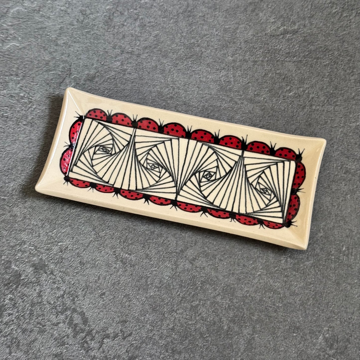 Ladybugs Narrow Oblong Tray - 7 inches